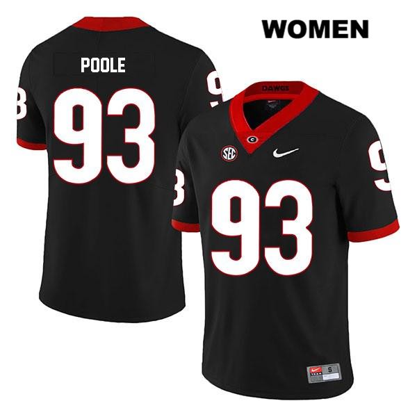 Georgia Bulldogs Women's Antonio Poole #93 NCAA Legend Authentic Black Nike Stitched College Football Jersey BSC6656SM